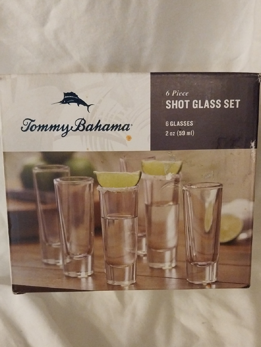 Tommy Bahama 6 piece shot glass set Clear NEW